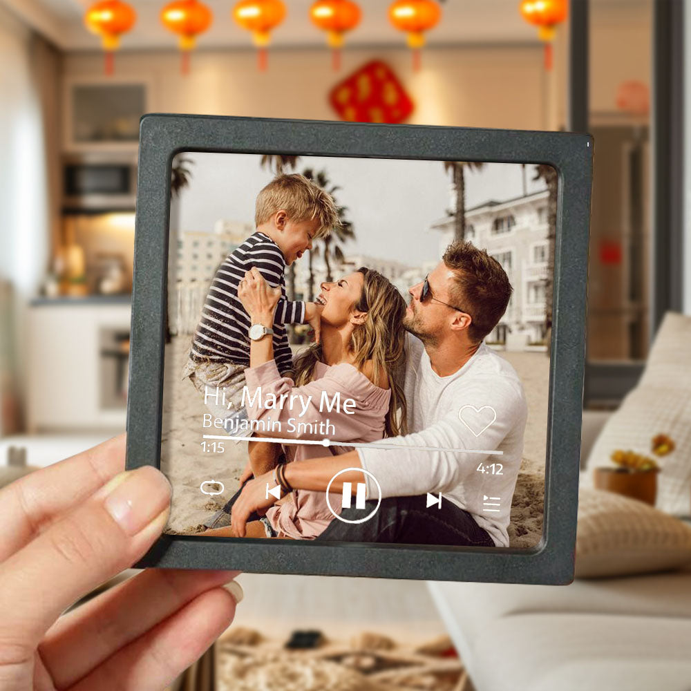Personalisierter Fotoalbum-Kühlschrankmagnet, Musik-Wand-Fotoaufkleber, Musikbewegung, die ohne Mobiltelefon abgespielt werden kann