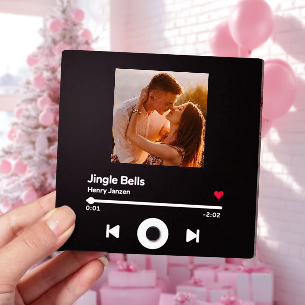 Personalisierter Musik-Kühlschrankmagnet, abspielbarer Fotoalbum-Magnet, individueller Musik-Wandaufkleber, Musikgeschenk ohne Telefon