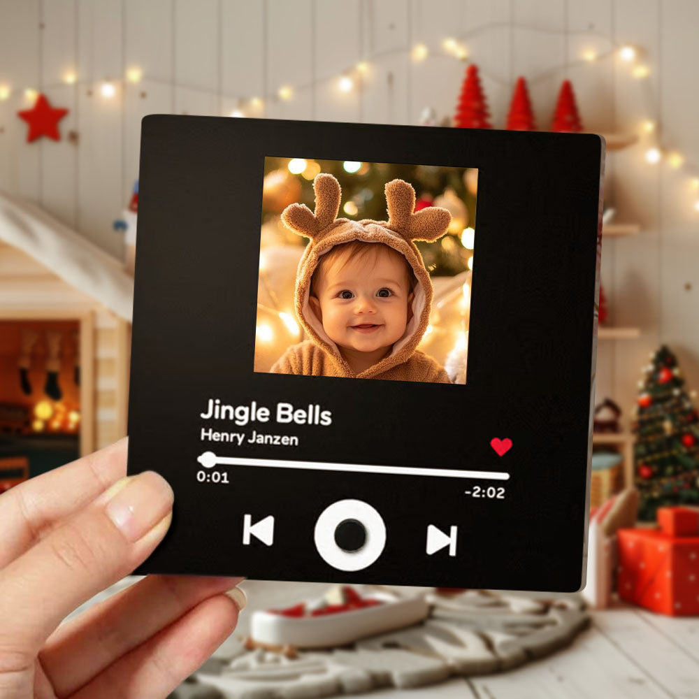Personalisierter Musik-Kühlschrankmagnet, abspielbarer Fotoalbum-Magnet, individueller Musik-Wandaufkleber, Musikgeschenk ohne Telefon