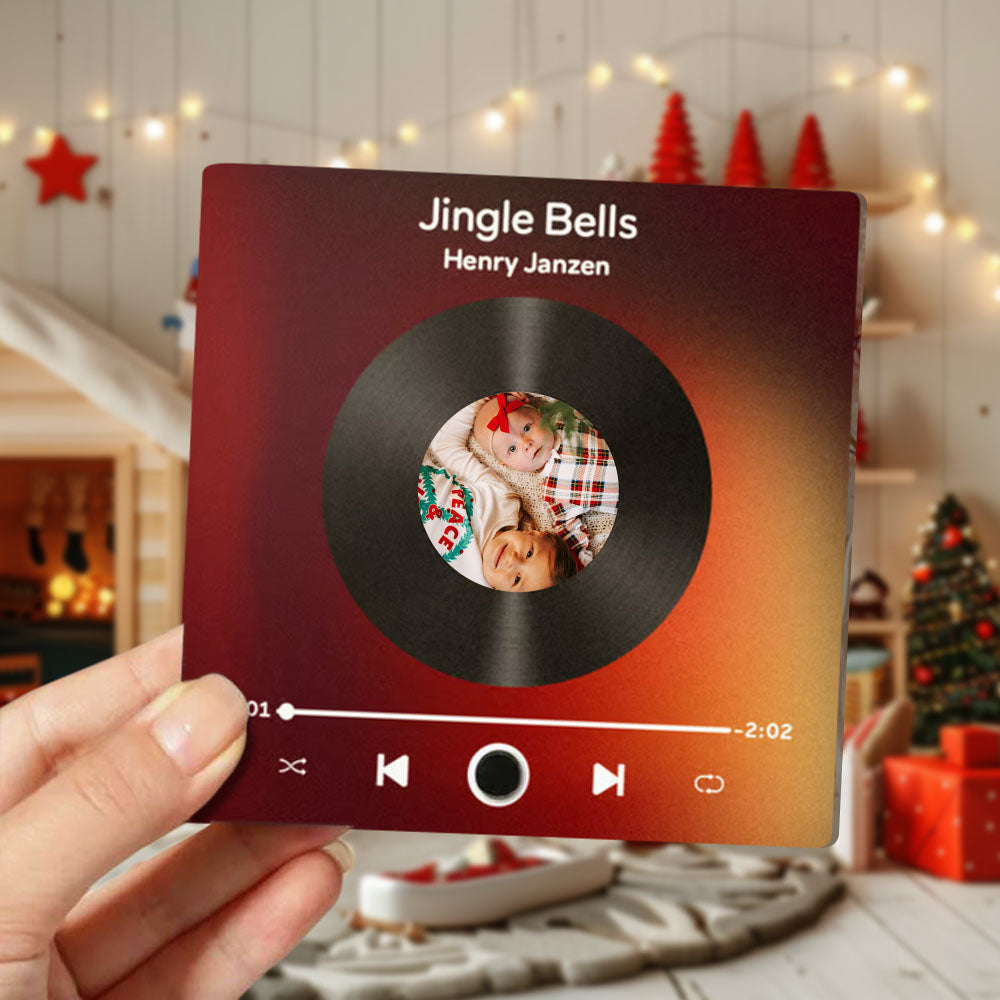 Personalisierter Fotoalbum-Kühlschrankmagnet, Musik-Wand-Fotoaufkleber, Musik, die ohne Handy abgespielt werden kann, romantische Geschenkidee