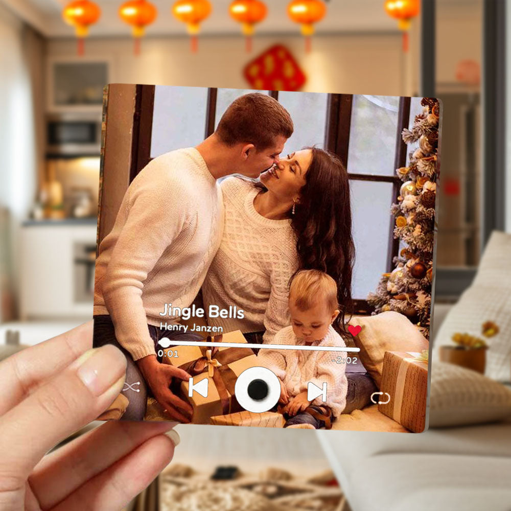 Personalisierter Foto-Musikalbum-Magnet, spielt ein ganzes Lied, das wir laden, Musikgeschenke für Freunde. Weihnachtsgeschenk für die Liebe