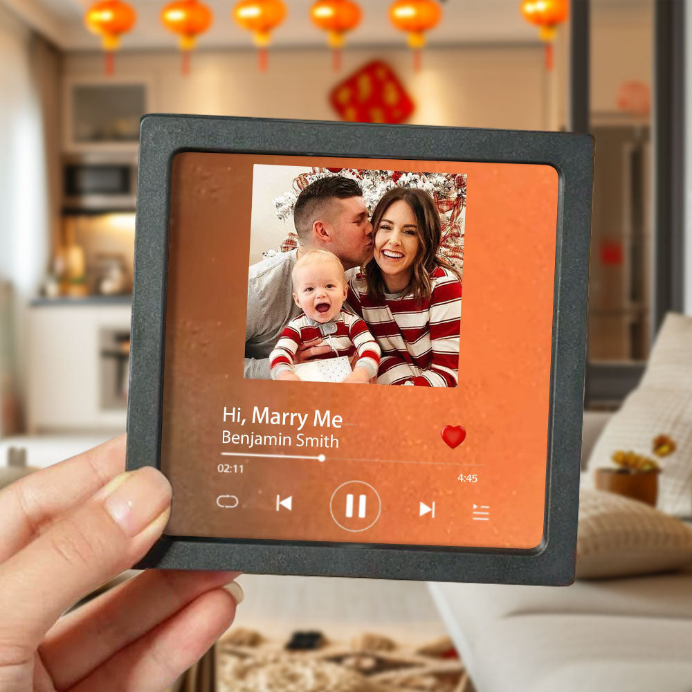 Personalisierte Musik-Kühlschrankmagnete als einzigartiges Geschenk für Musikliebhaber, Paare, Geschenk zum 1. Jahrestag, individueller Fotomagnet für die Kühlschrankdekoration
