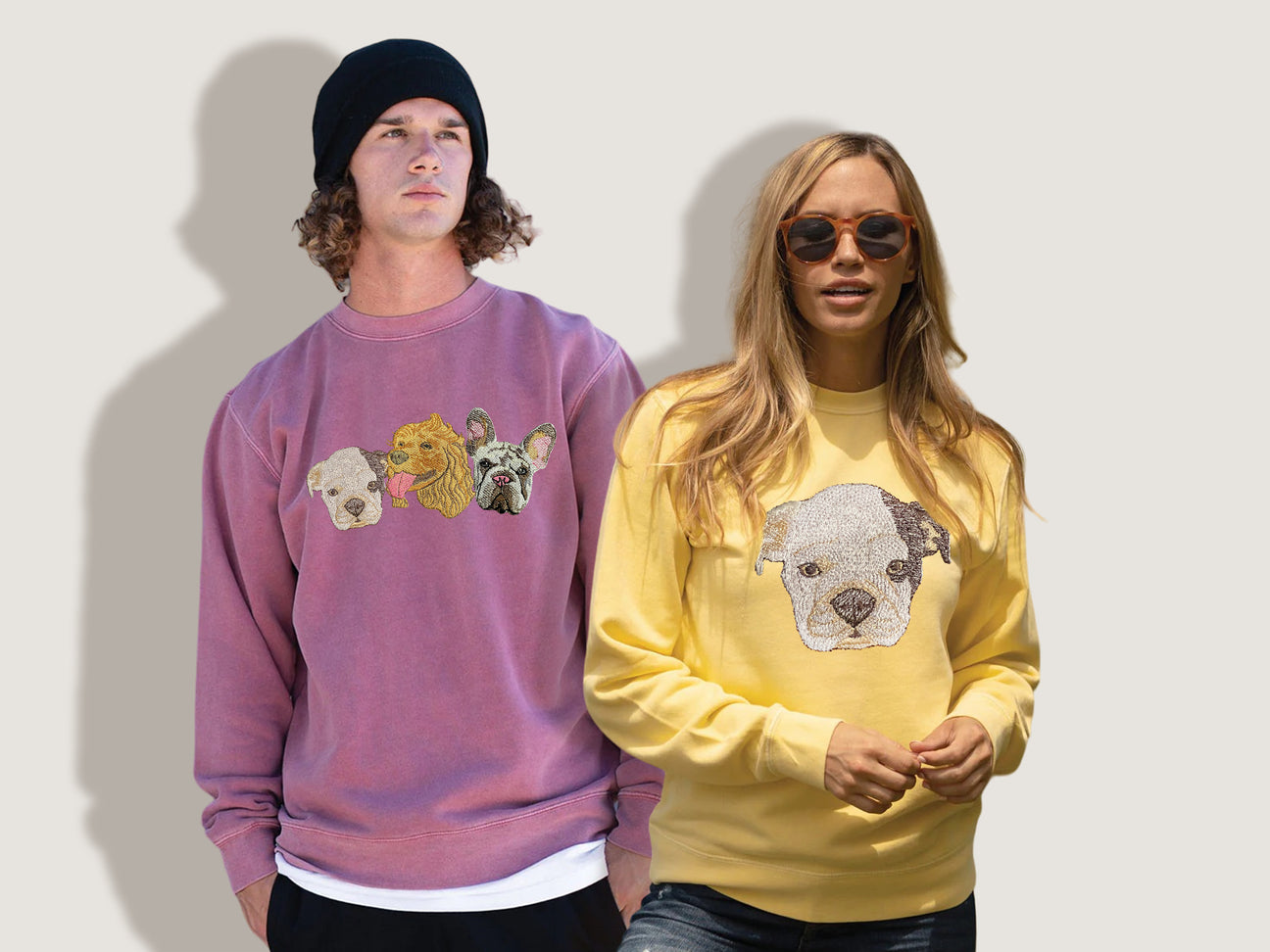 Personalisiertes Haustierportrait-Stickerei-Sweatshirt-Hoodie