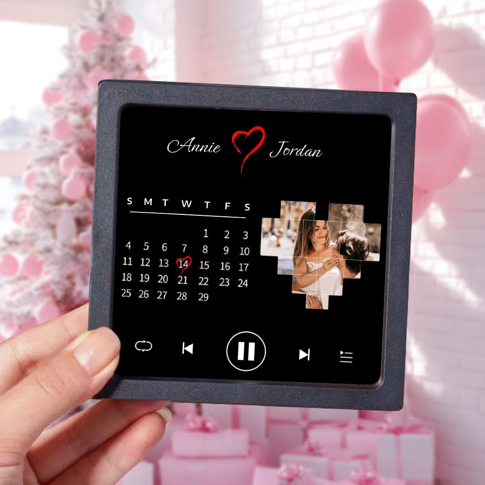 Personalisierter Kühlschrankmagnet Mit besonderem Jubiläumsdatum mit Foto und Musik