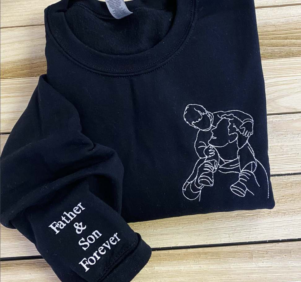 Benutzerdefiniertes Portrait Besticktes Sweatshirt, Paar Hochzeitsportrait Hoodie, Paare Bestickte Sweatshirts, Familienportrait Sweatshirt