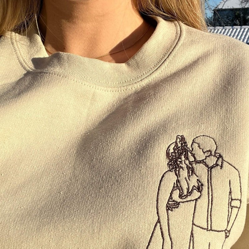 Personalisiertes Sweatshirt mit Fotostickerei