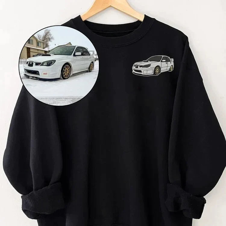 Motorrad, Freund, bestickte Auto-Kapuzenpullover, individuelles Liebesgeschenk für Freund, Auto-Enthusiasten, Geschenk