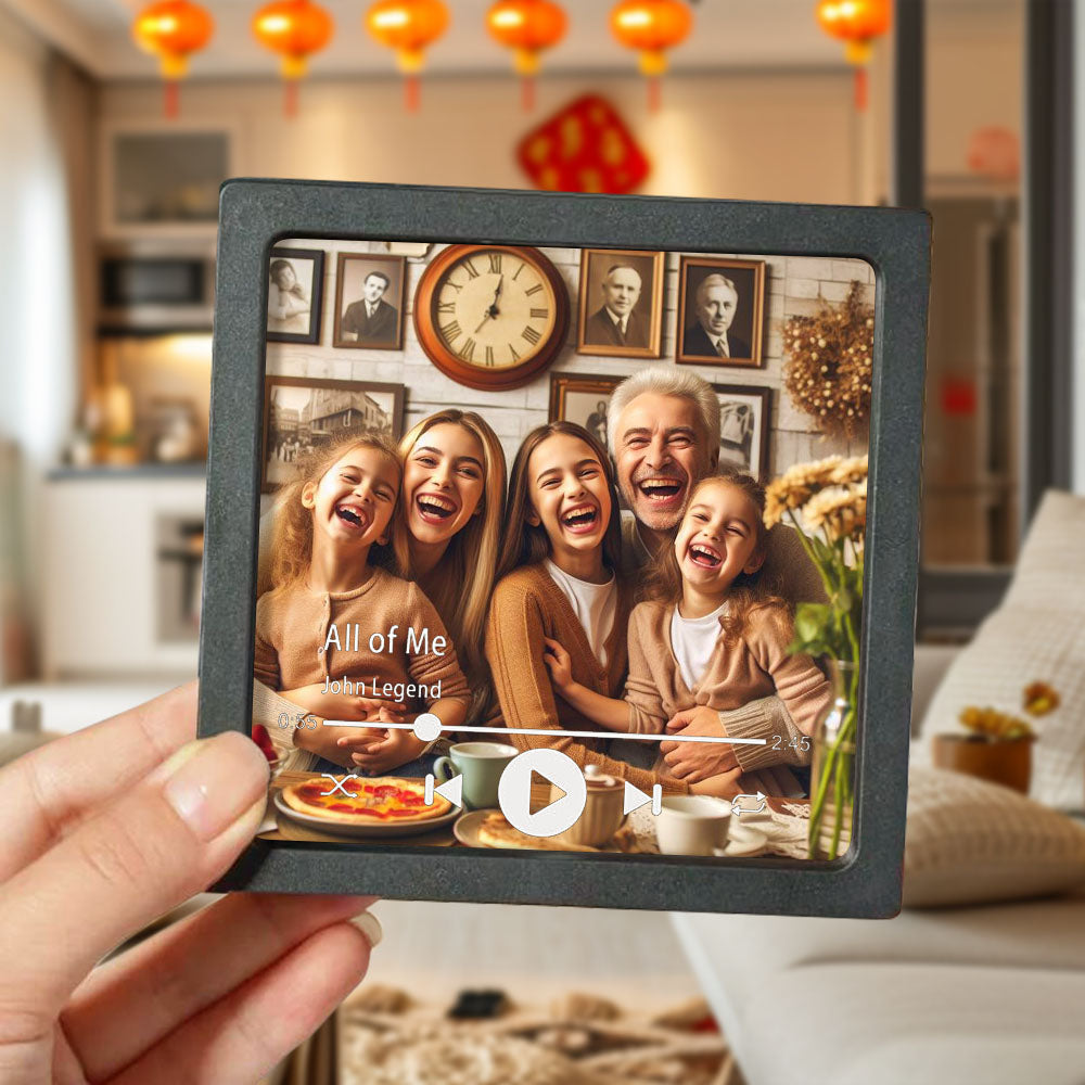 Personalisierter Musikalbum-Kühlschrankmagnet, spielt Musik, individuelles Lied-Fotoalbum-Cover, einzigartiges Geschenk für Paare und Musikliebhaber, Heimdekoration