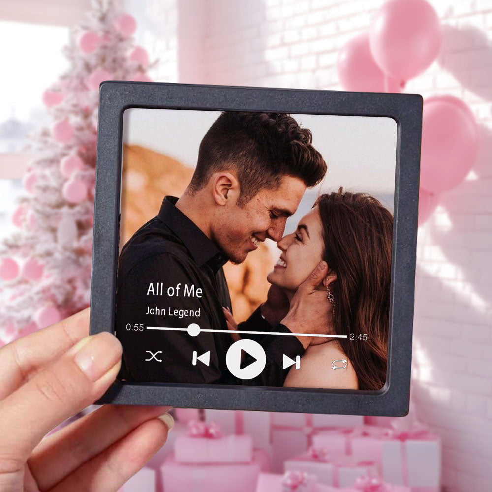 Personalisierter Musikalbum-Kühlschrankmagnet, spielt Musik, individuelles Lied-Fotoalbum-Cover, einzigartiges Geschenk für Paare und Musikliebhaber, Heimdekoration