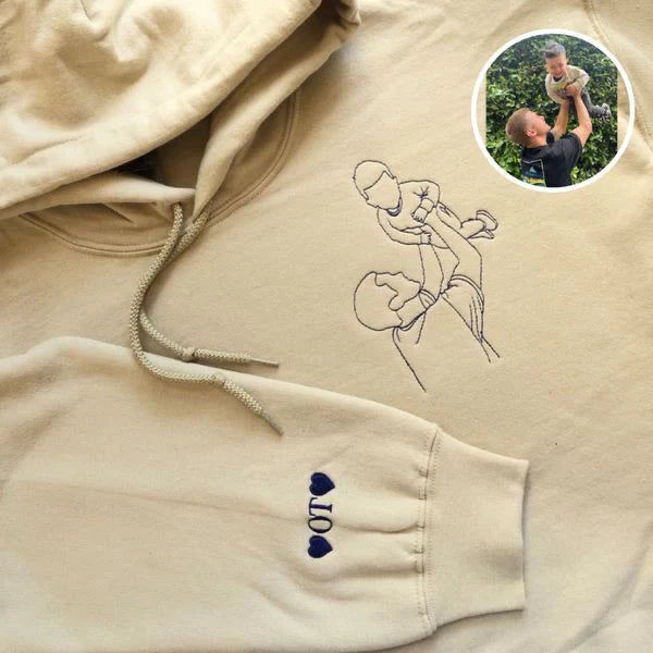 Individuell besticktes Fotoportrait-Sweatshirt-Geschenk für Papa