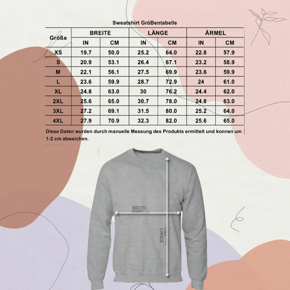 Glitzerndes Mama-Sweatshirt mit gestickter Applikation und Kindernamen auf dem Ärmel