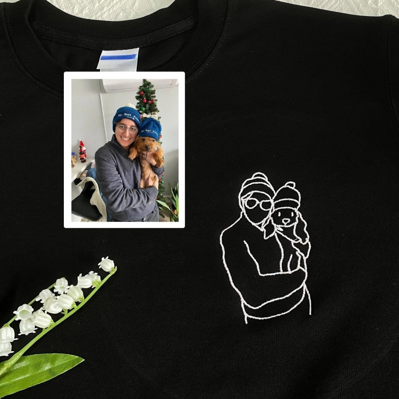 Personalisiertes Sweatshirt mit Fotostickerei