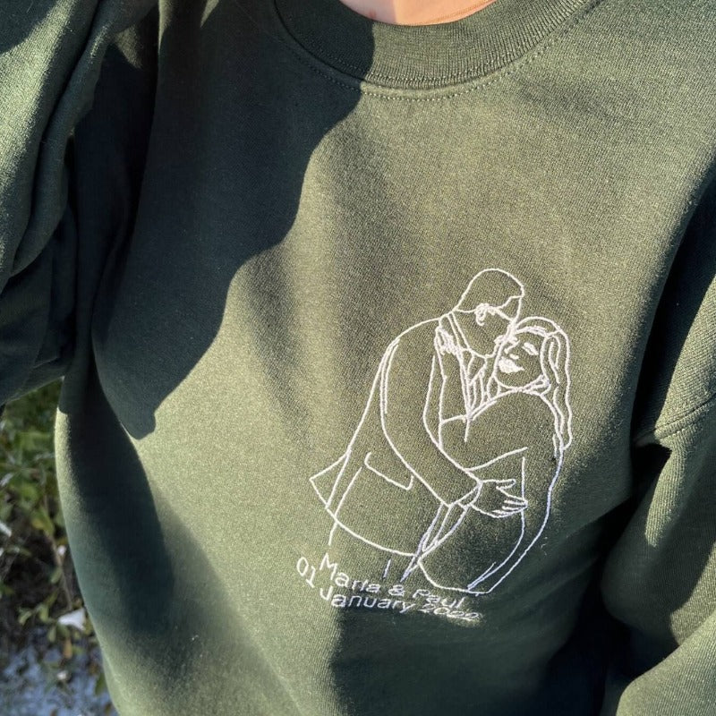 Personalisiertes Sweatshirt mit Fotostickerei