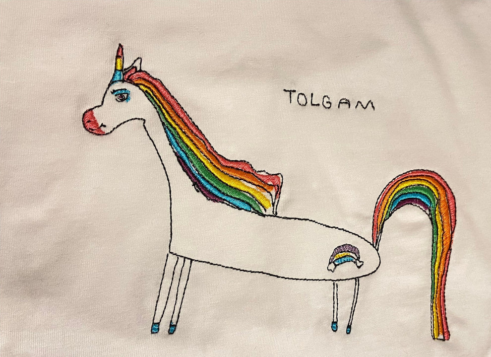 BESTICKTES T-Shirt mit individueller Fotozeichnung für Kinder als personalisiertes, einzigartiges besonderes Geschenk für Mütter, Väter, Tanten, Schwestern