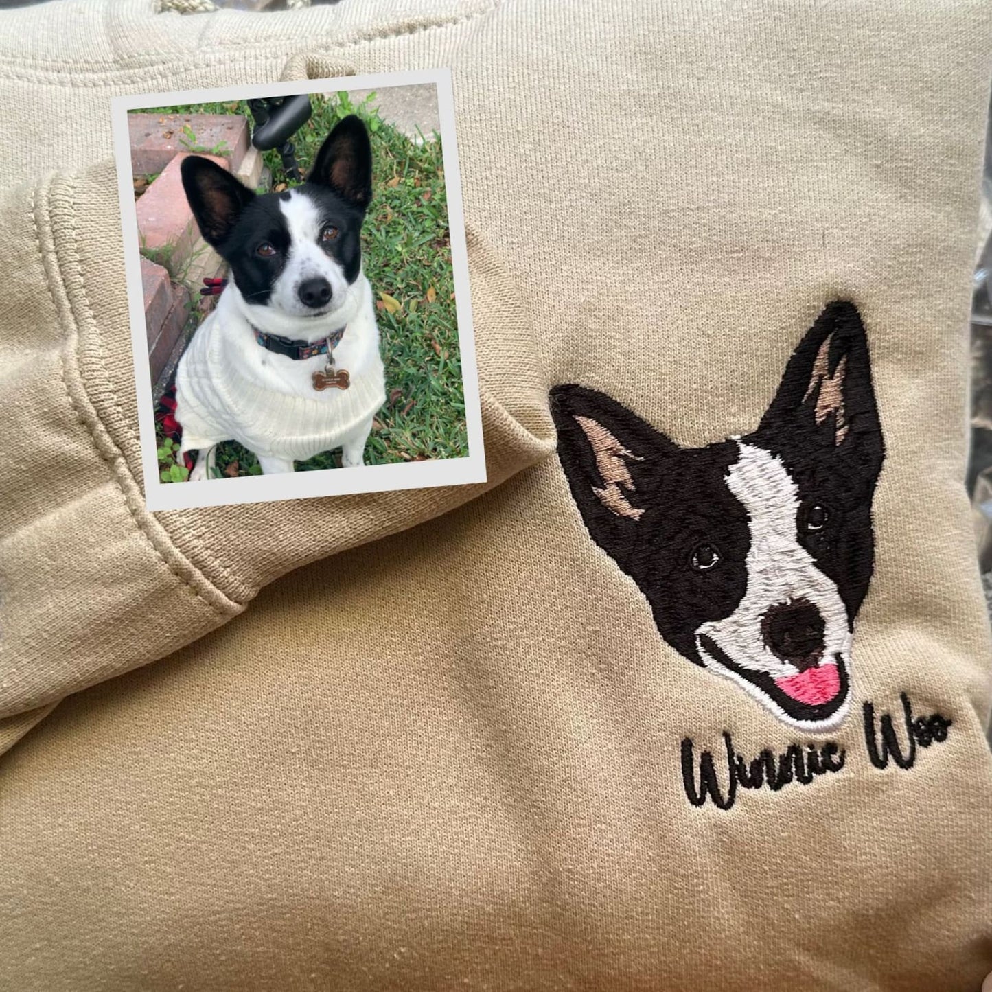 Besticktes Haustier-Sweatshirt mit individuellem Aufdruck, personalisiert mit dem Foto Ihres Haustieres, dem Gesicht Ihres Hundes oder Ihrer Katze oder dem Namen Ihrer Haustierliebhaber, Sweatshirt, Kapuzenpullover, T-Shirt
