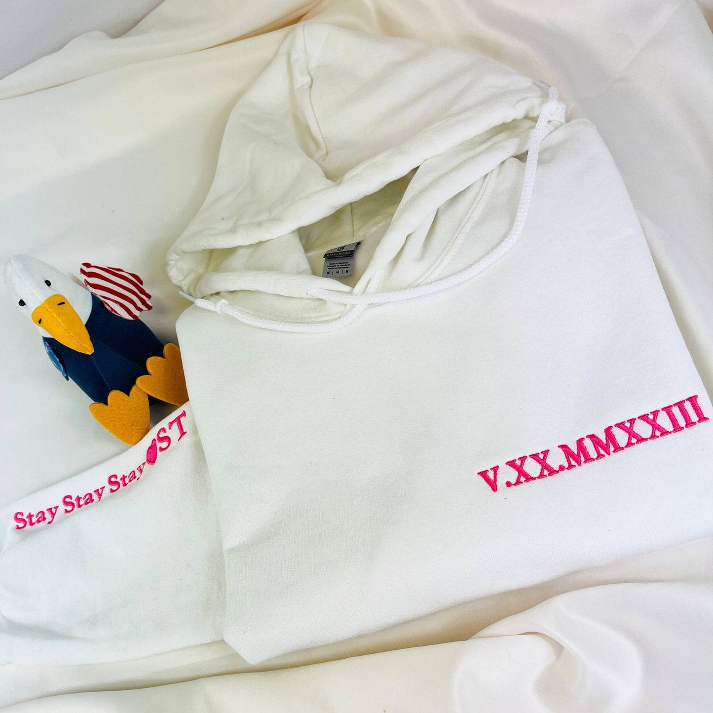 Individuell bestickter Jubiläums-Sweatshirt-Hoodie, römische Ziffern-Datums-Paar-Hoodie, Valentinstagsgeschenk, Geschenke für Sie für Ihn