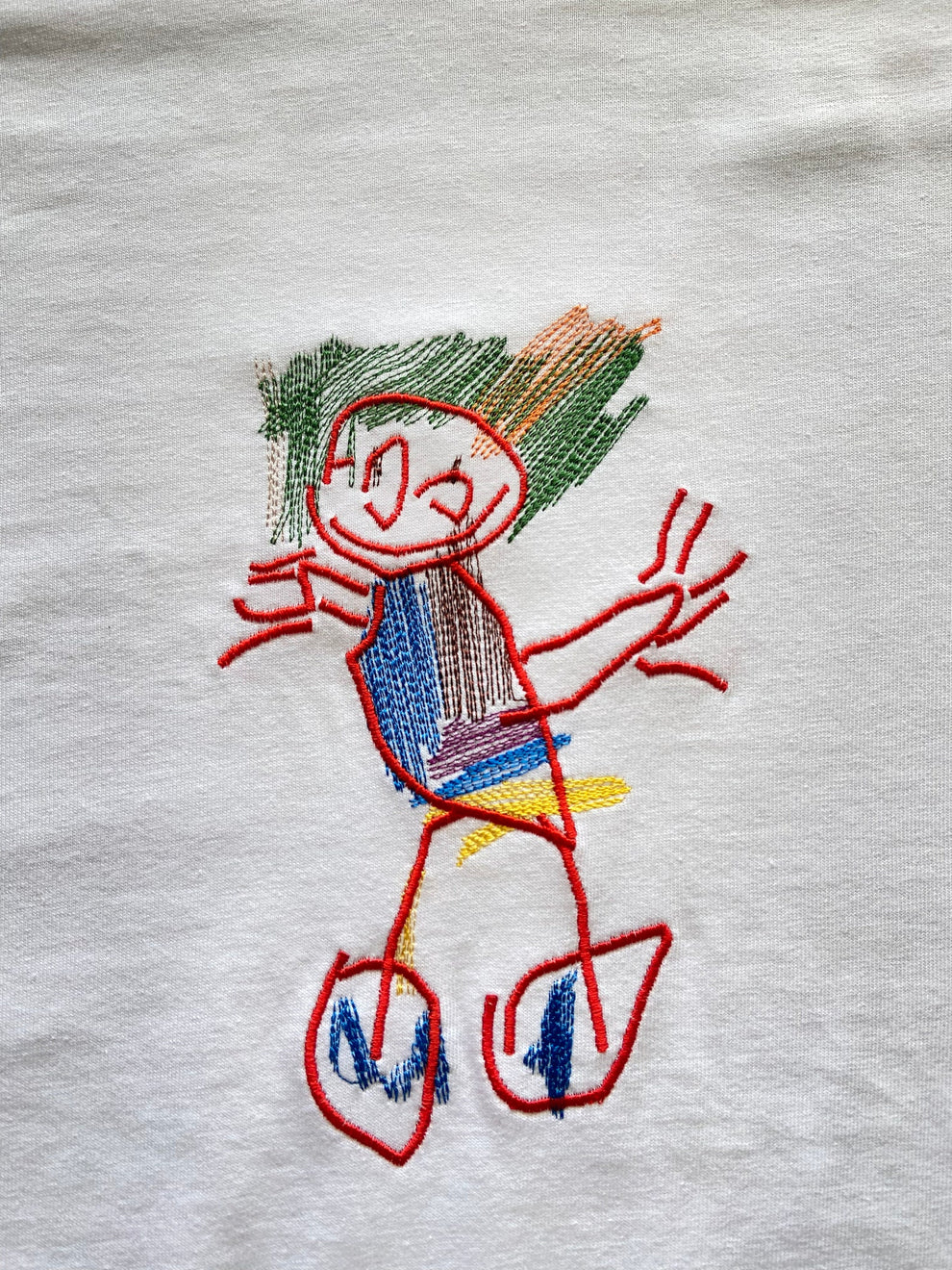 BESTICKTES T-Shirt mit individueller Fotozeichnung für Kinder als personalisiertes, einzigartiges besonderes Geschenk für Mütter, Väter, Tanten, Schwestern