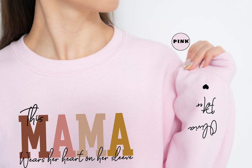 Tragen Sie Ihr Herz auf der Zunge – Personalisiertes Mama-Sweatshirt mit den Namen der Kinder | als Geschenk für Mama und Oma