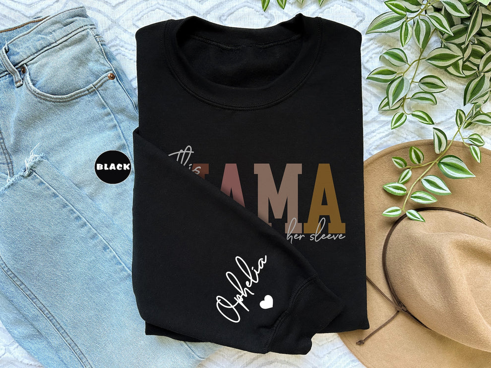 Tragen Sie Ihr Herz auf der Zunge – Personalisiertes Mama-Sweatshirt mit den Namen der Kinder | als Geschenk für Mama und Oma