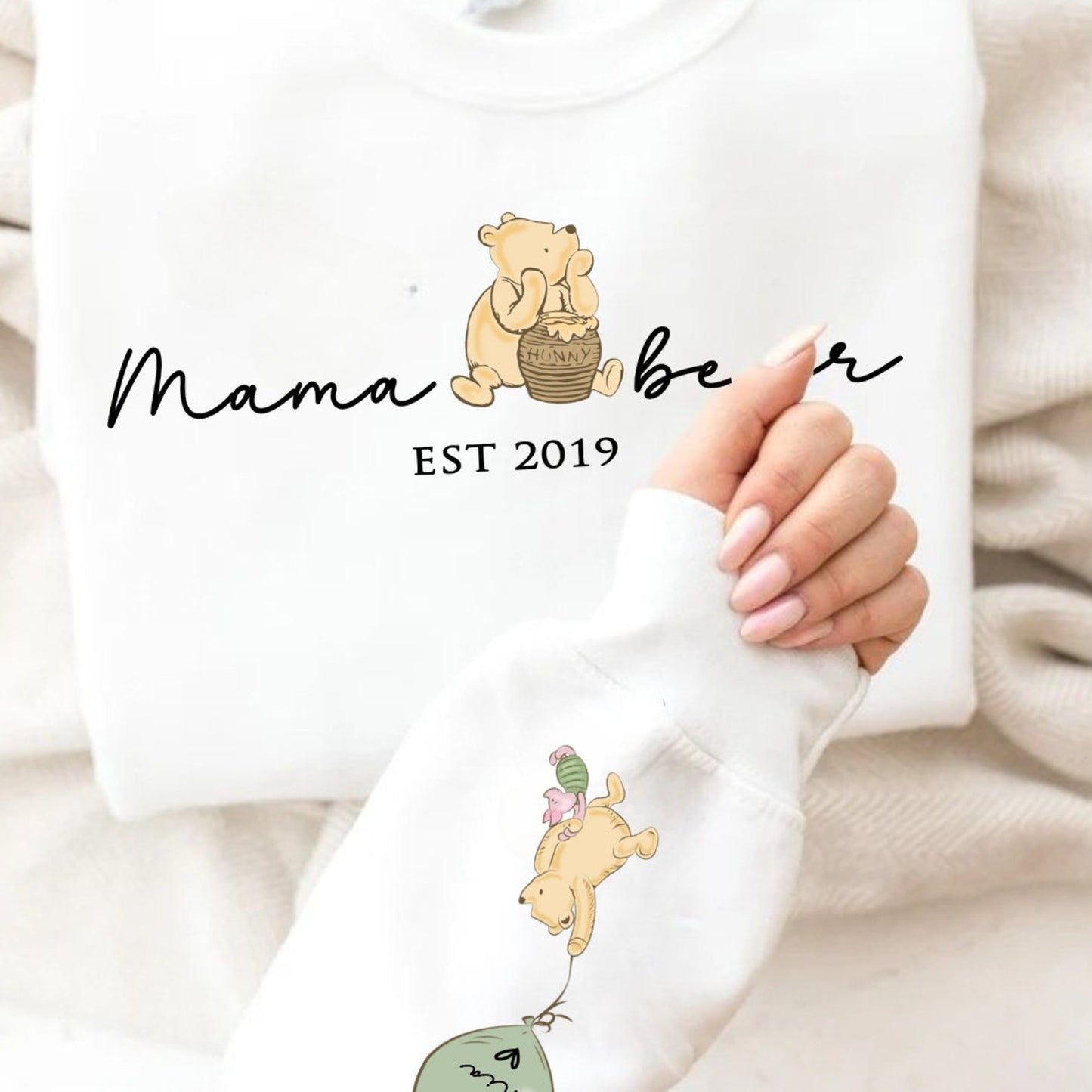 Mama Bär Sweatshirt. Personalisiertes Mama Sweatshirt mit den Namen der Kinder. Sweatshirt Geschenk für Mama. Mama Bär Pullover.
