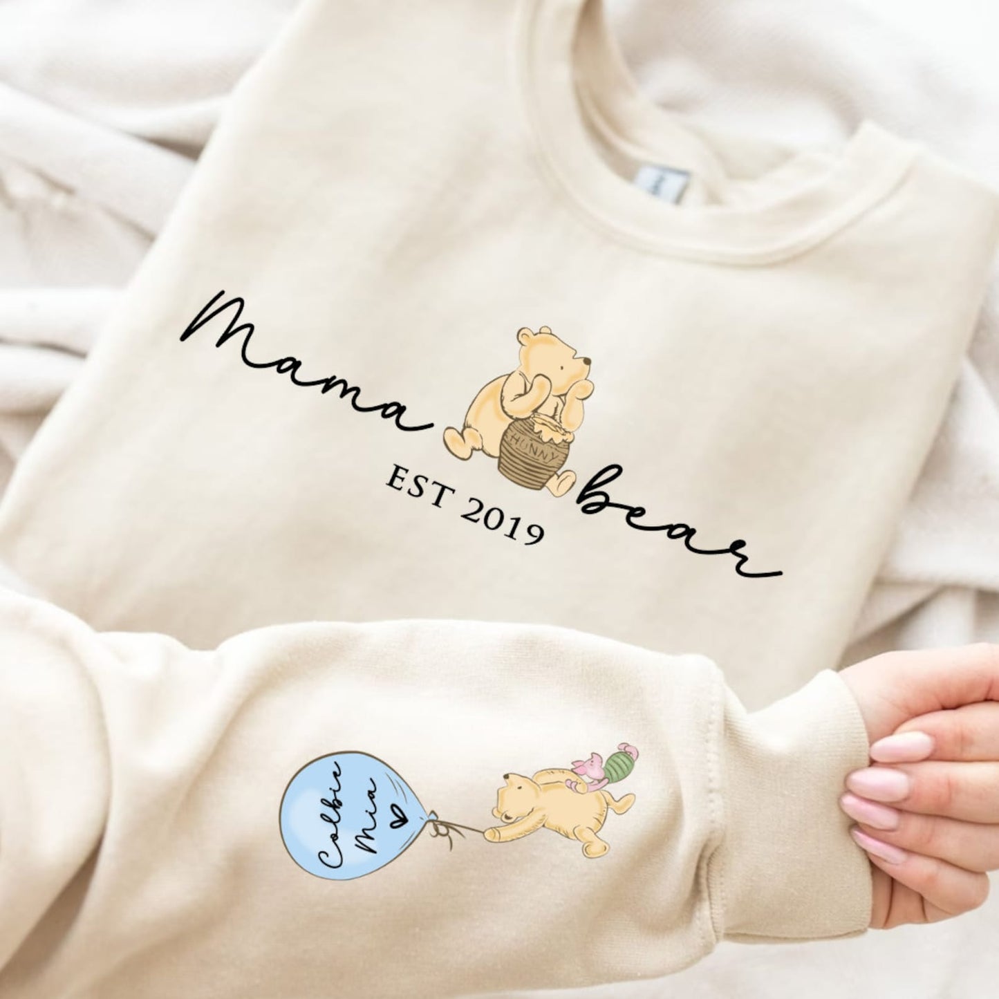 Mama Bär Sweatshirt. Personalisiertes Mama Sweatshirt mit den Namen der Kinder. Sweatshirt Geschenk für Mama. Mama Bär Pullover.