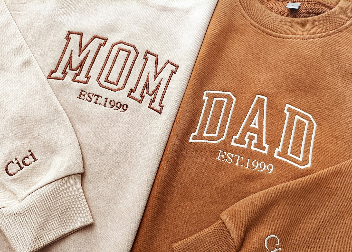 Besticktes Rundhals-Sweatshirt für Mama/Papa, Mama-Sweatshirt, Schwangerschaftsanzeige, werdender Papa, Muttertag, Vatertag