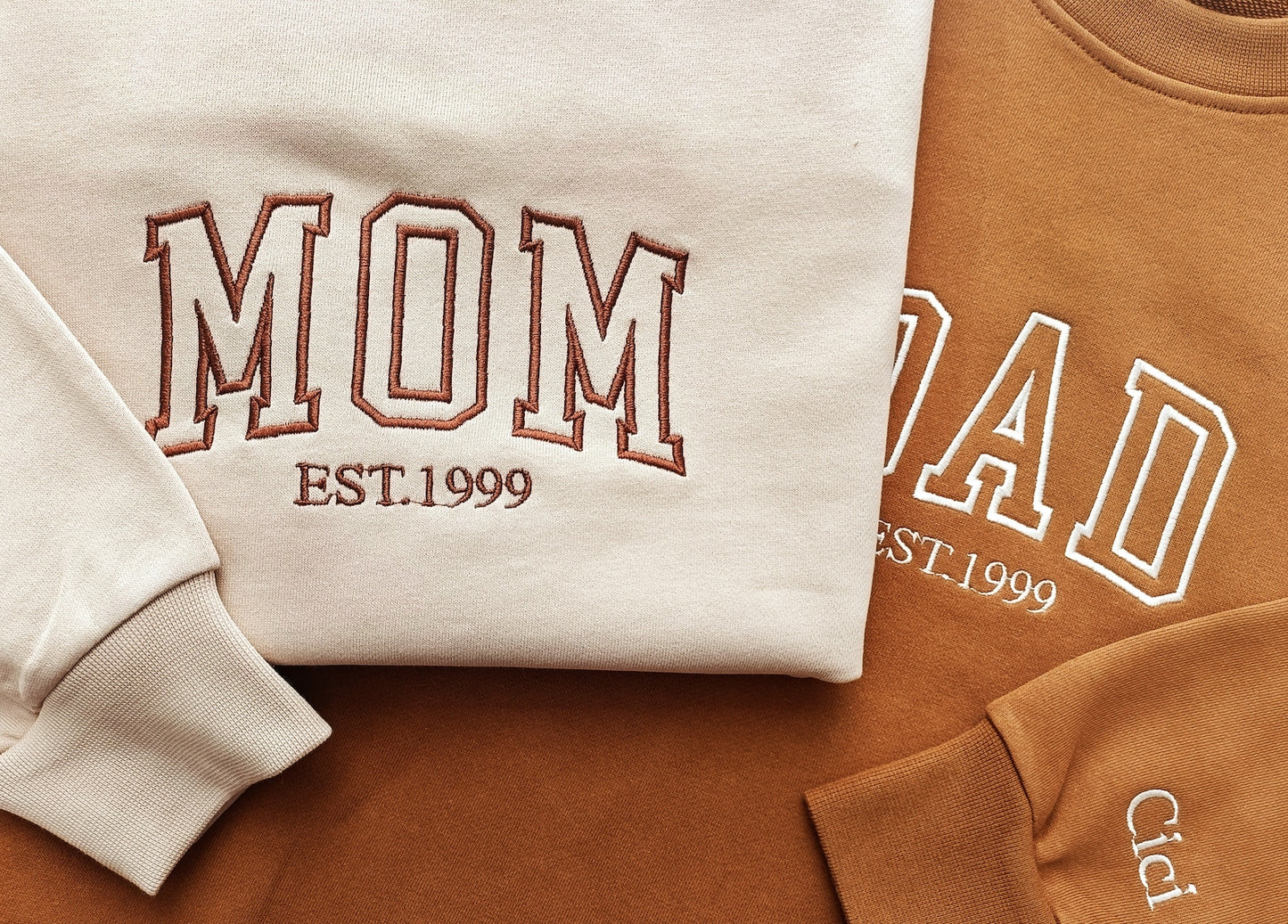 Besticktes Rundhals-Sweatshirt für Mama/Papa, Mama-Sweatshirt, Schwangerschaftsanzeige, werdender Papa, Muttertag, Vatertag