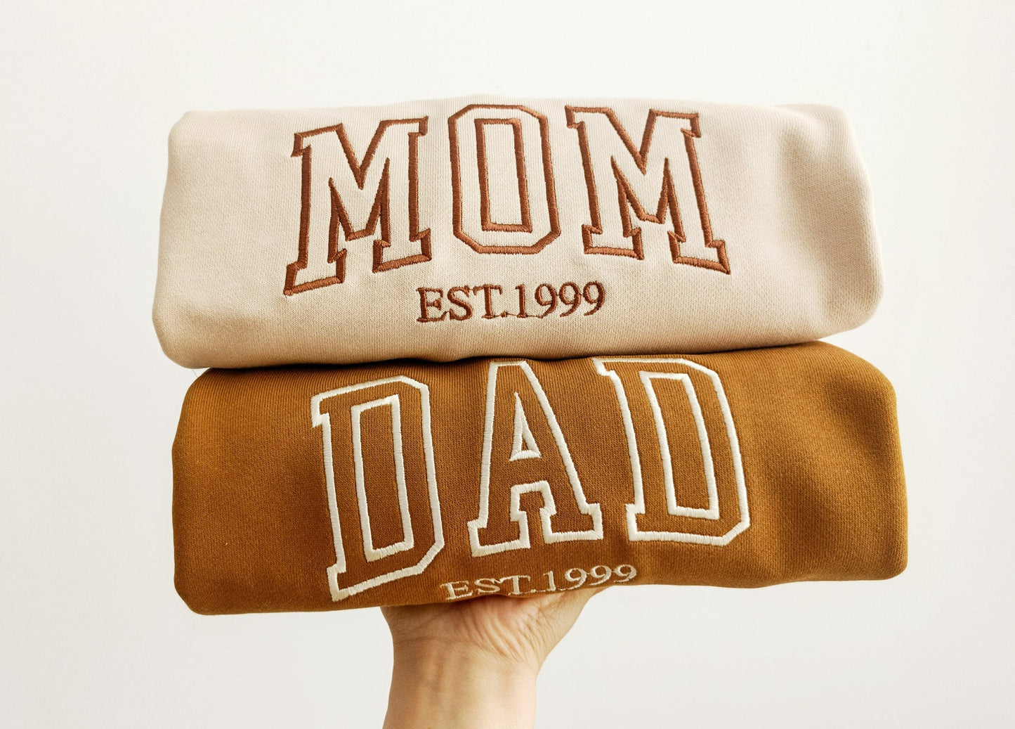 Besticktes Rundhals-Sweatshirt für Mama/Papa, Mama-Sweatshirt, Schwangerschaftsanzeige, werdender Papa, Muttertag, Vatertag