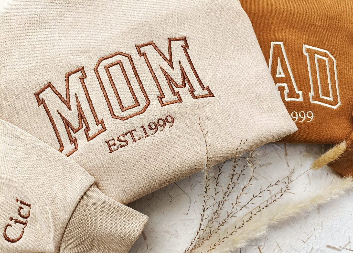Besticktes Rundhals-Sweatshirt für Mama/Papa, Mama-Sweatshirt, Schwangerschaftsanzeige, werdender Papa, Muttertag, Vatertag