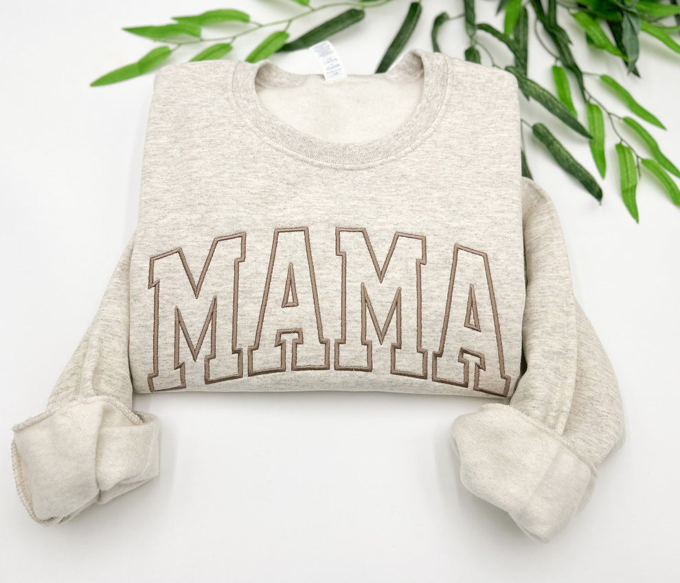 BESTICKTES Mama Sweatshirt, Geburtstagsgeschenk Mama Crewneck, personalisiertes Sweatshirt, trendige Crewnecks für Frauen, Mama-Geschenke, Muttertage