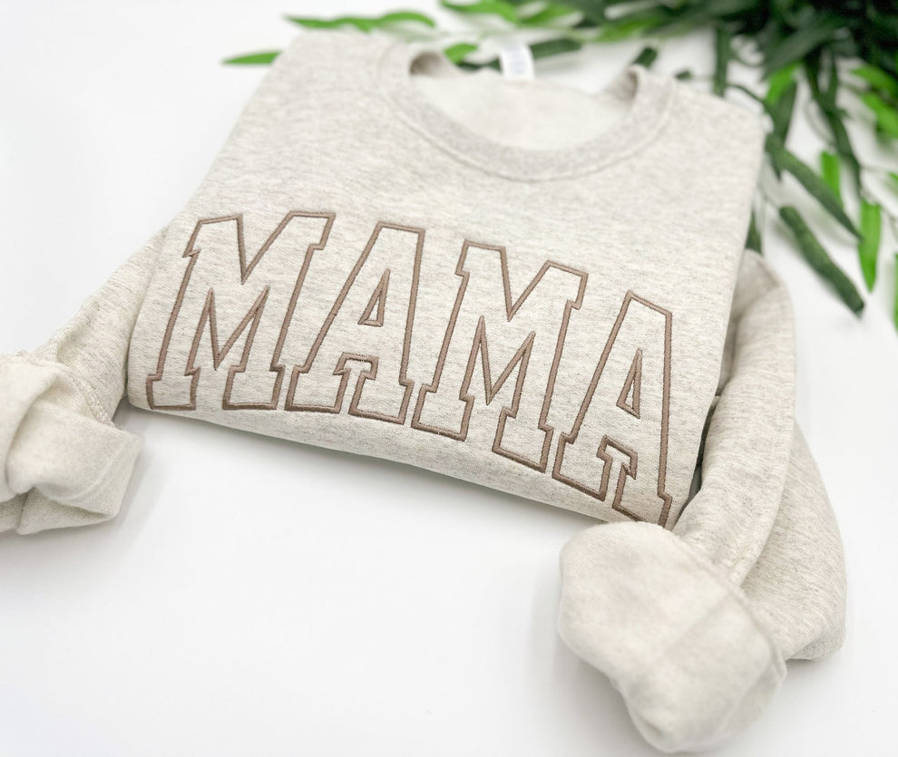 BESTICKTES Mama Sweatshirt, Geburtstagsgeschenk Mama Crewneck, personalisiertes Sweatshirt, trendige Crewnecks für Frauen, Mama-Geschenke, Muttertage