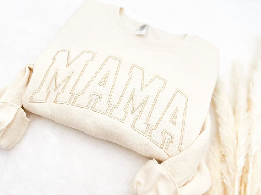 BESTICKTES Mama Sweatshirt, Geburtstagsgeschenk Mama Crewneck, personalisiertes Sweatshirt, trendige Crewnecks für Frauen, Mama-Geschenke, Muttertage
