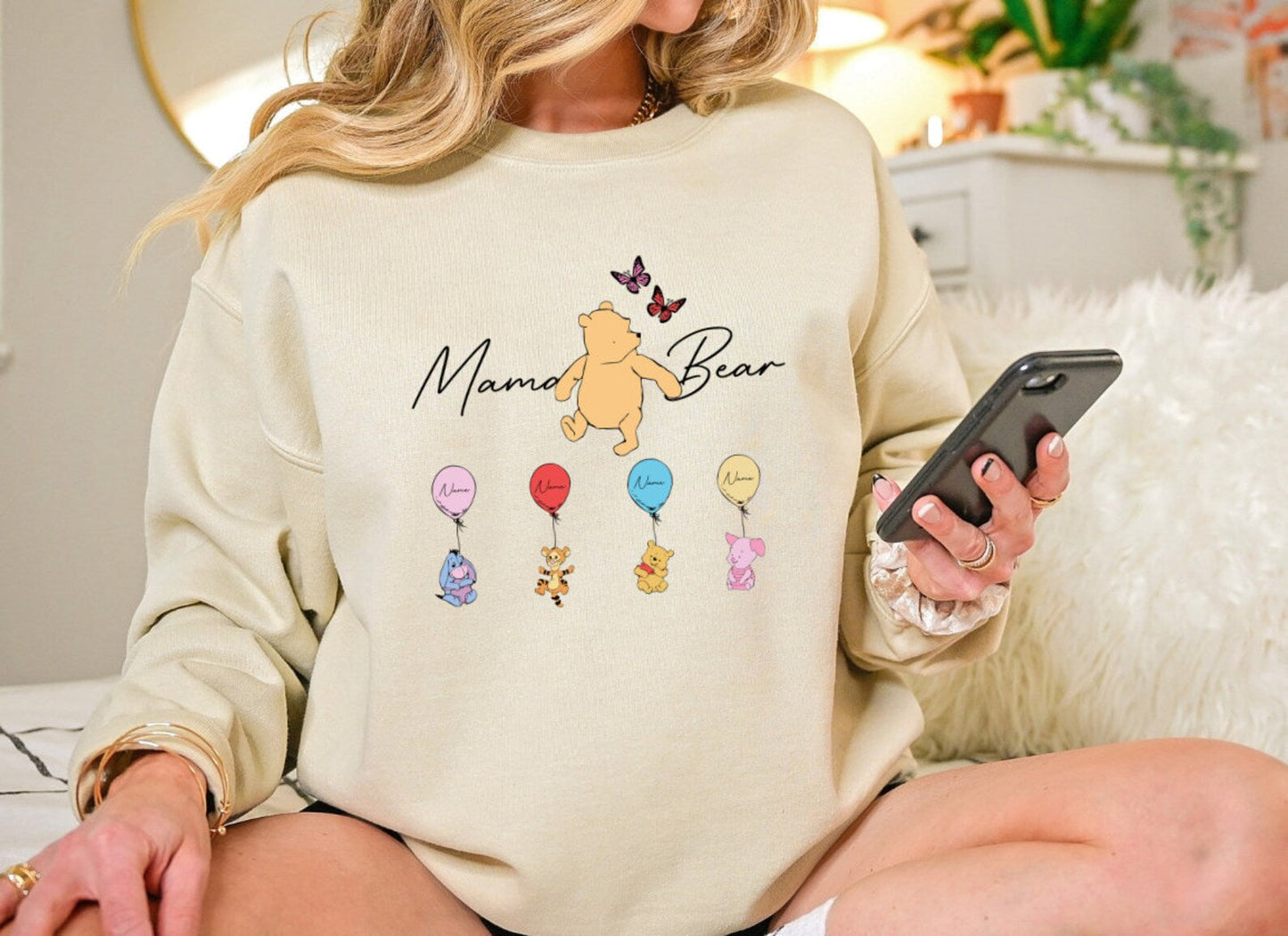 Personalisiertes Mama Bär Shirt, Mama mit Kindernamen auf Sweatshirt, Personalisiertes Mama Shirt, Lustiges Muttertagsgeschenk, Lustiger Mama Bär Hoodie
