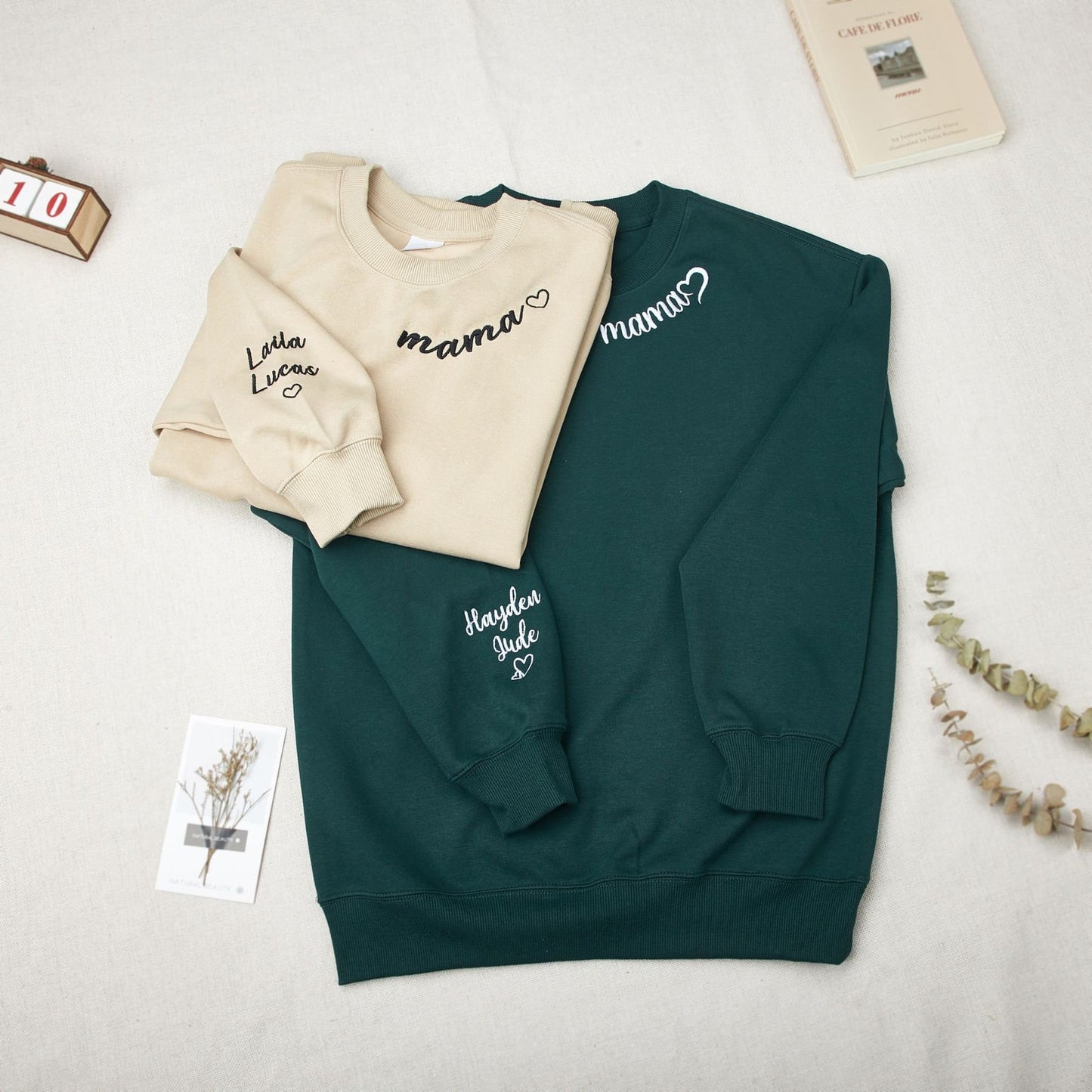 Besticktes Sweatshirt, Sweatshirt mit personalisiertem Text, Crewneck mit Stickerei, Verschiedene Stickarten, Muttertagsgeschenk, Hochzeitsgeschenk