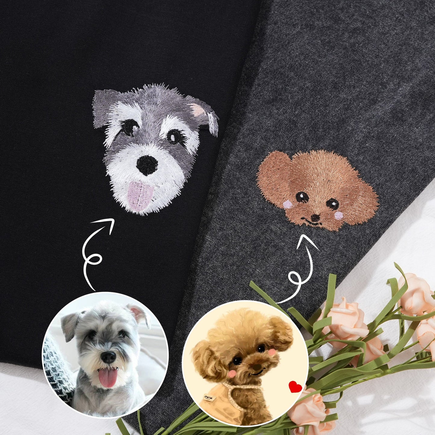 Personalisierte Sweatshirts Mit Besticktem Haustiergesicht, Sweatshirts Mit Besticktem Hund, Vatertagsgeschenk, Geschenke Für Haustierliebhaber/Geschenke Bei Haustierverlust