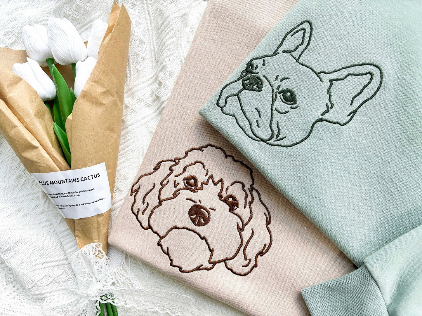 Bestickte Haustier-Sweatshirts Mit Haustierfoto Und Namen, Bestickter Hunde-Kapuzenpullover, Besticktes Haustierportrait, Geschenk Für Hundepapa/Hundemama