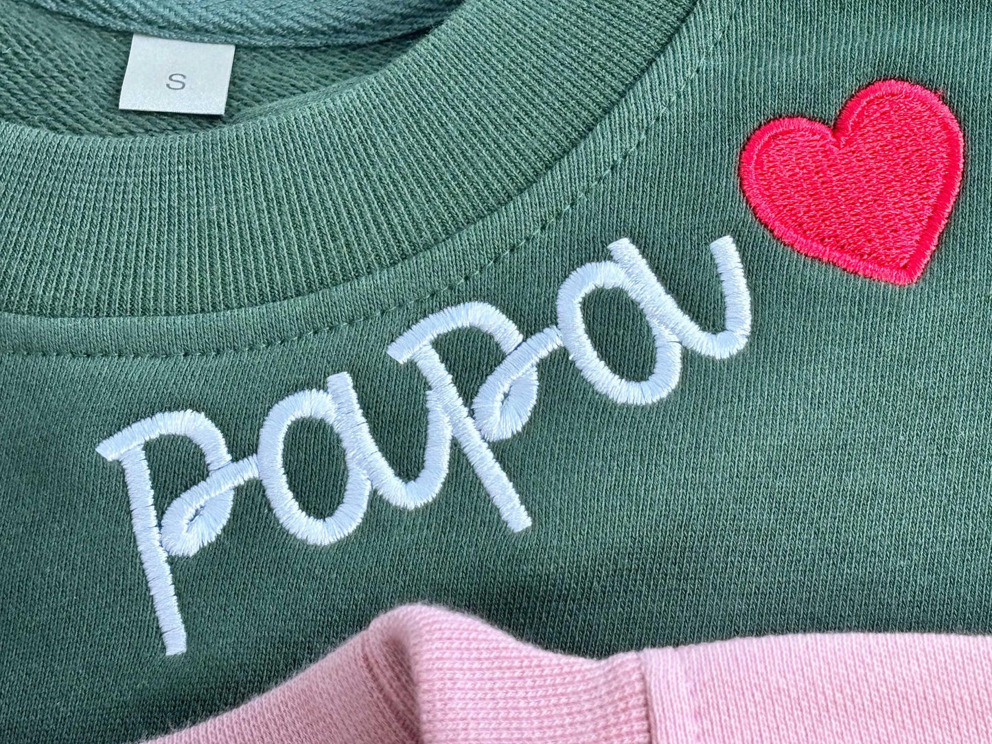 Personalisiertes Papa/Mama Besticktes Sweatshirt mit Kindernamen am Ärmel, Papa/Mama Schwangerschaftsankündigungs-Sweatshirt, Vatertagsgeschenk