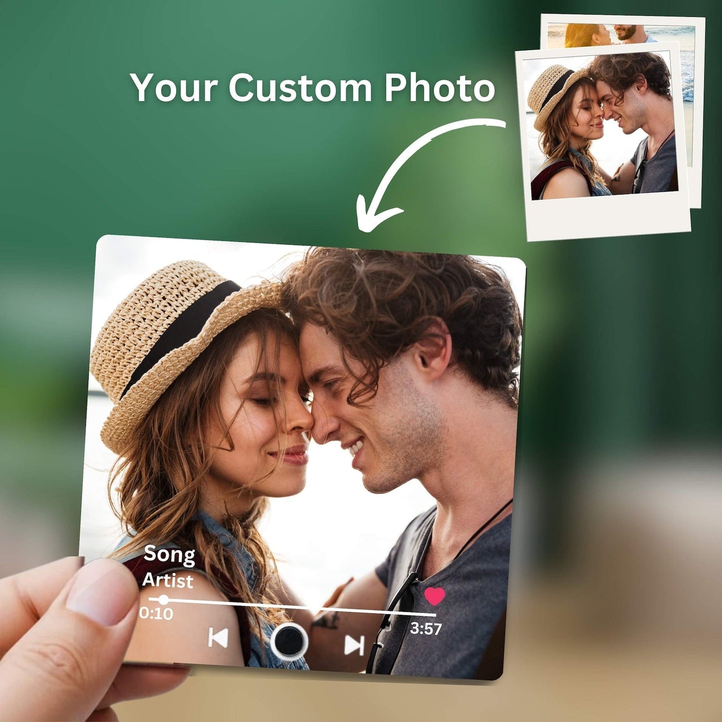 Personalisierte Musik-Foto-Kühlschrankmagnete mit integriertem Musik-Player, individueller Foto-Kühlschrankmagnet, Geschenk für Weihnachten, Valentinstag