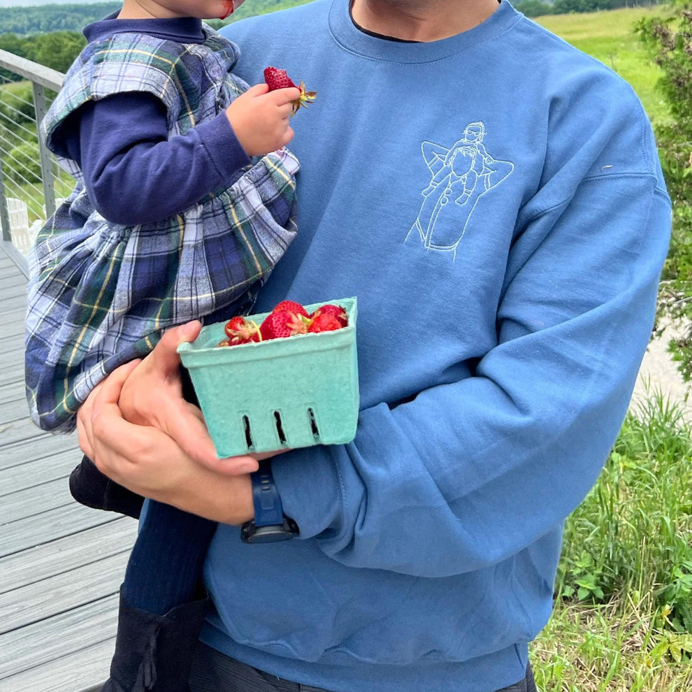 Bestickter Kapuzenpullover für Papa und Tochter | Personalisiertes Sweatshirt für Papa | Kapuzenpullover für Papa | Umrissfoto | Familienporträt | Weihnachtsgeschenk