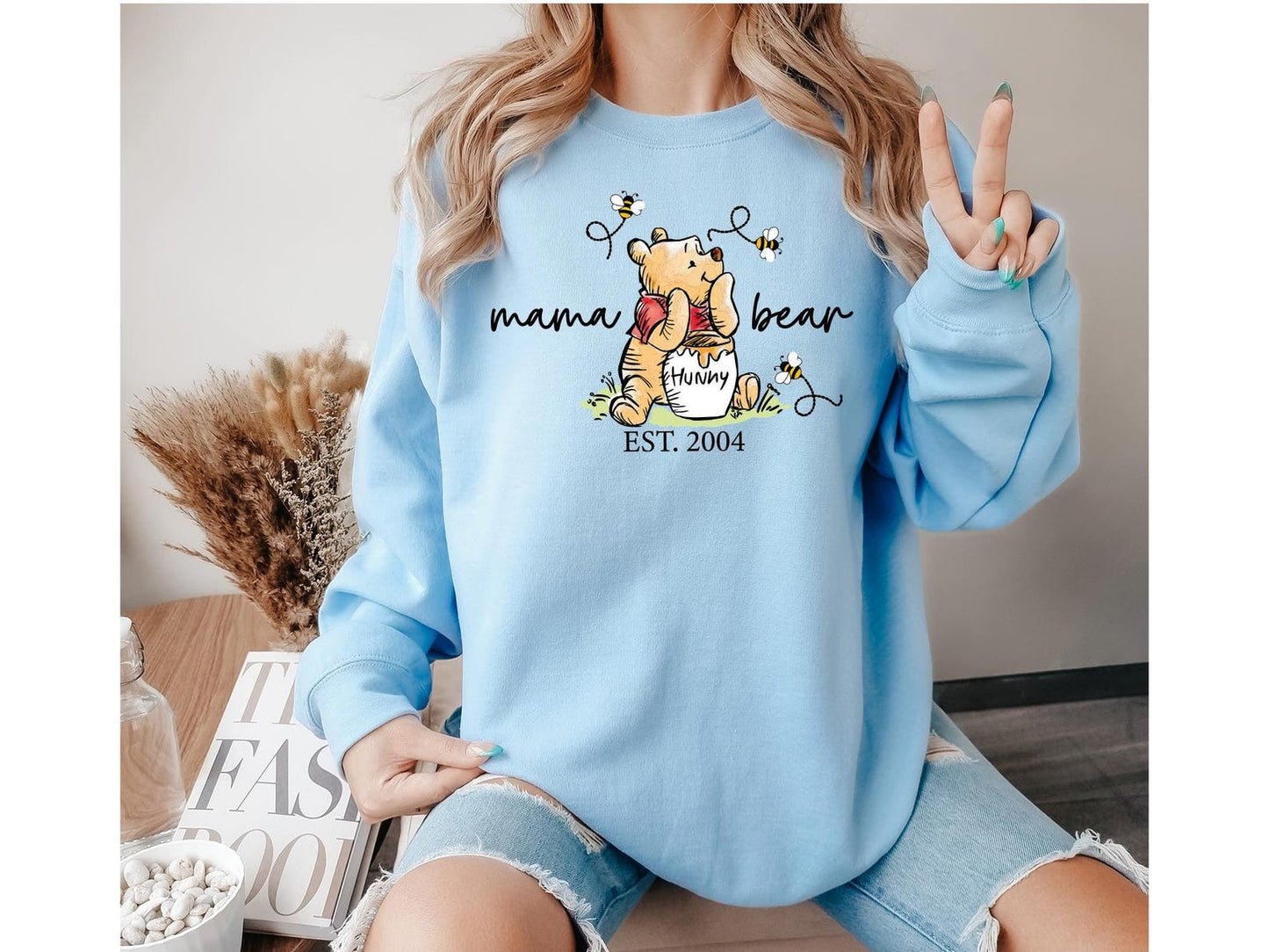 Personalisiertes Mama Bär Sweatshirt für Mama, Pullover zum Muttertag, personalisiertes Sweatshirt, Klassisches Bär T-Shirt Personalisierbares Shirt