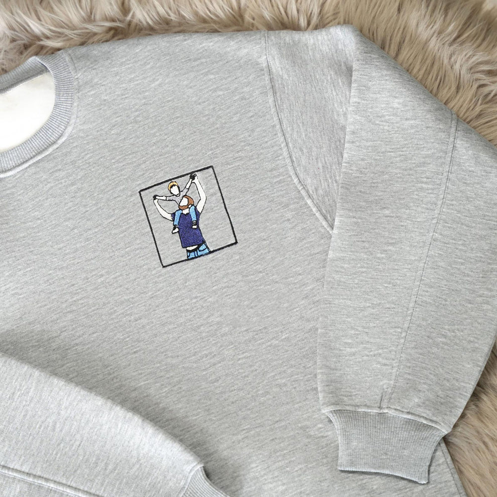 Benutzerdefiniertes besticktes Portrait vom Foto-Sweatshirt, benutzerdefinierter bestickter Kapuzenpullover, Geschenk für Papa, Geschenk für Ihn, personalisierter Crewneck
