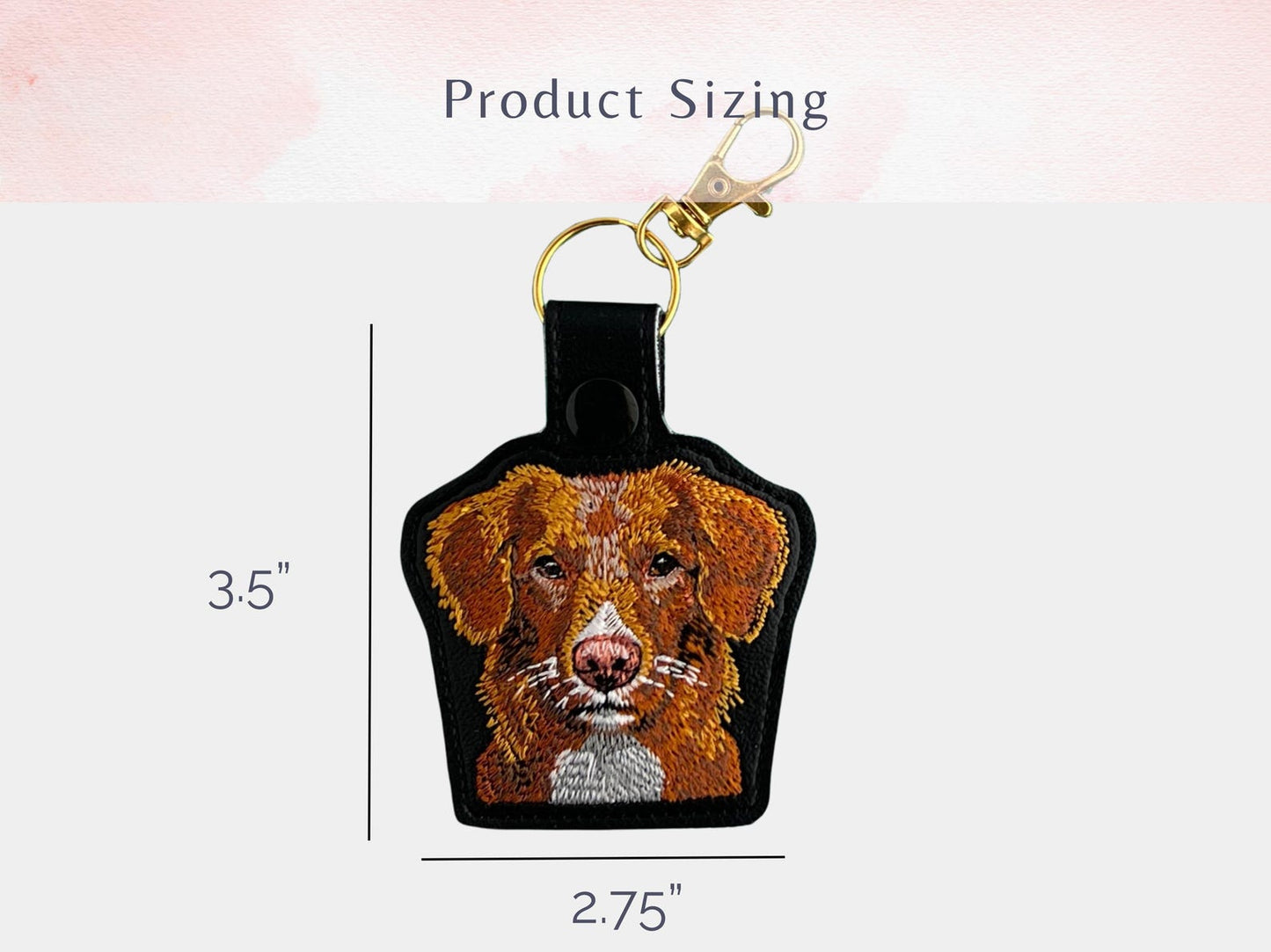 Schlüsselanhänger Mit Individueller Bestickung Eines Nova Scotia Duck Tolling Retrievers – Realistischer Schlüsselanhänger Aus Kunstleder, Das Perfekte Geschenk Für Hundeliebhaber