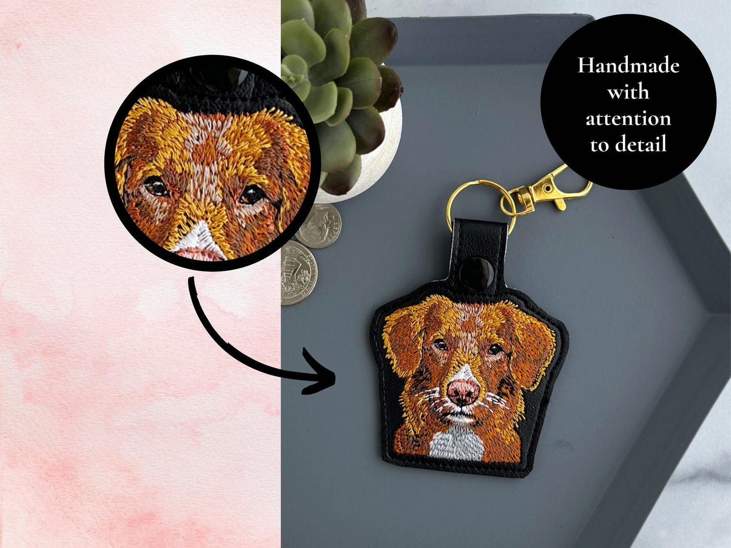 Witchy Death es Head Hawkmoth Schlüsselanhänger - Bestickter Halloween & Herbst Schlüsselanhänger, Einzigartiges Geschenk für Mottenliebhaber