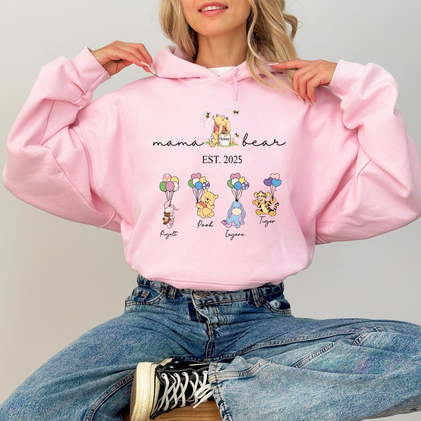 Personalisiertes Mama Bär und Kindernamen Sweatshirt, Personalisierter Kindername Mama Bär Hoodie, Muttertagspullover, Geschenk für Mama