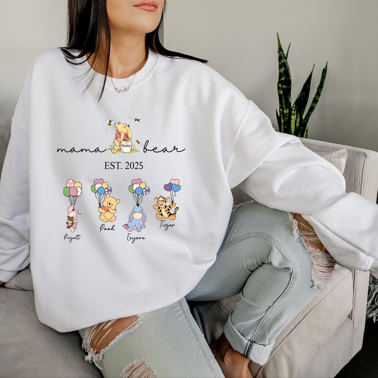 Personalisiertes Mama Bär und Kindernamen Sweatshirt, Personalisierter Kindername Mama Bär Hoodie, Muttertagspullover, Geschenk für Mama