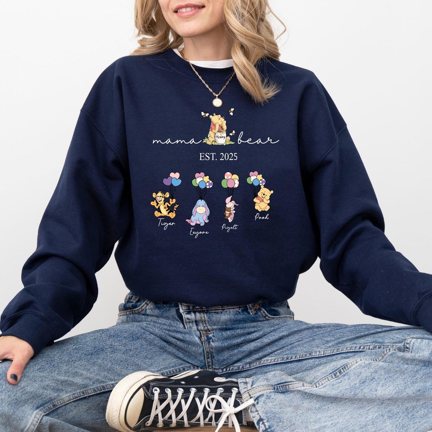 Personalisiertes Mama Bär und Kindernamen Sweatshirt, Personalisierter Kindername Mama Bär Hoodie, Muttertagspullover, Geschenk für Mama