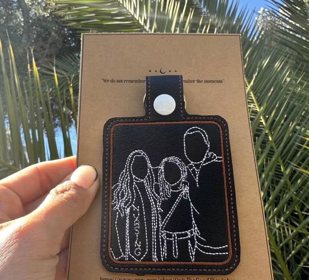 Schlüsselanhänger Mit Individueller Haustierstickerei – Personalisiertes Haustierporträt, Einzigartiges Besticktes Geschenk Für Tierliebhaber