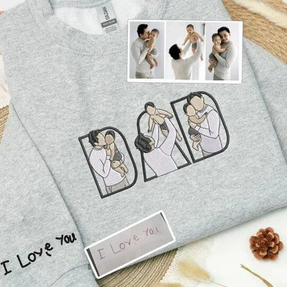 „Beste Mama aller Zeiten“ – Personalisiertes Sweatshirt mit Porträt – Geschenk mit Foto-Skizzen-Stickerei