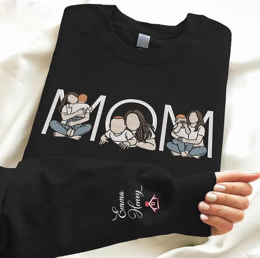 Bestickter Mama Kapuzenpullover personalisierter Muttername warmes Wintergeschenk