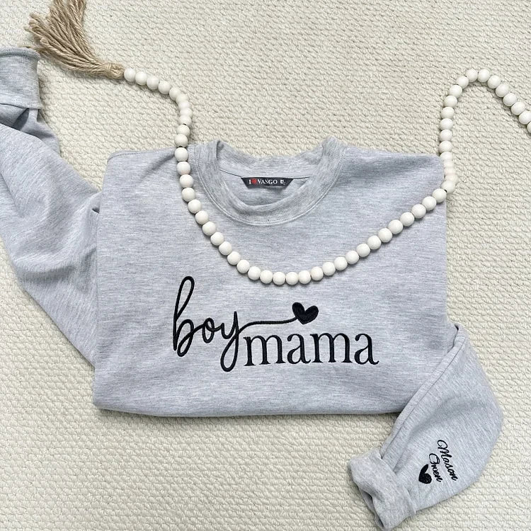 Familienporträt Hoodie mit Kindernamen und Geburtsdatum personalisierter Sweater für Mütter